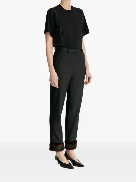 Pantaloni Loulou De Saison de lână negru