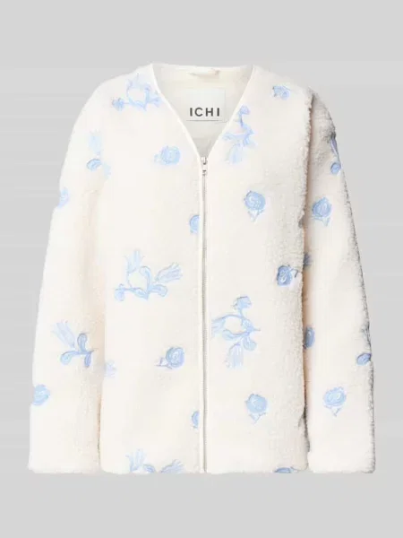 Kurtka z dekoltem w serek model ‘GAVIRA’ Ichi beżowa