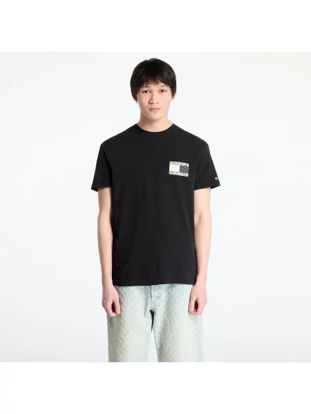 Тениска Tommy Jeans Regular Paisley Flag Tee Black S черно