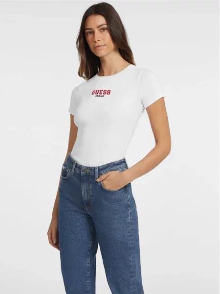 Μπλούζα Guess Jeans λευκό