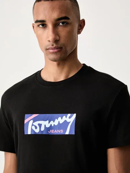 Tommy Jeans тениска мъжка от черно