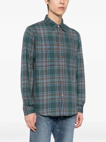 Cămașă Ps Paul Smith în carouri verde