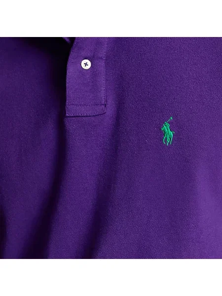 Haftowana koszulka polo Polo Ralph Lauren fioletowa