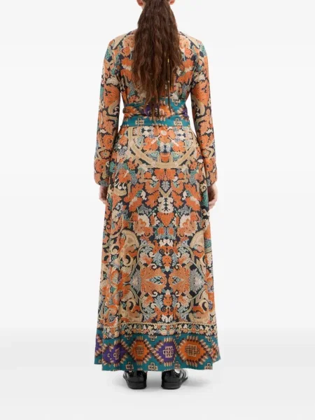 Rochie maxi Pierre-louis Mascia cu imprimeu geometric de costum