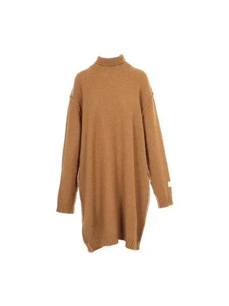 Sukienka Mm6 Maison Margiela wełniana brązowa