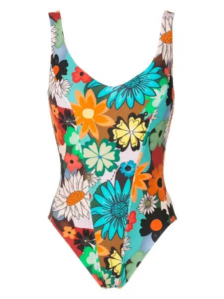 Costum de baie Amir Slama cu model floral cu imagine cu spatele deschis