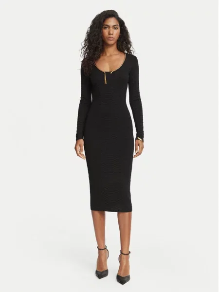 Elisabetta Franchi Kötött ruha Fitted Fit fekete