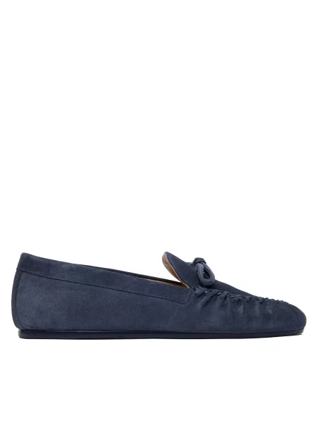 Mokasíny Stuart Weitzman Britt Bow Tmavomodrá