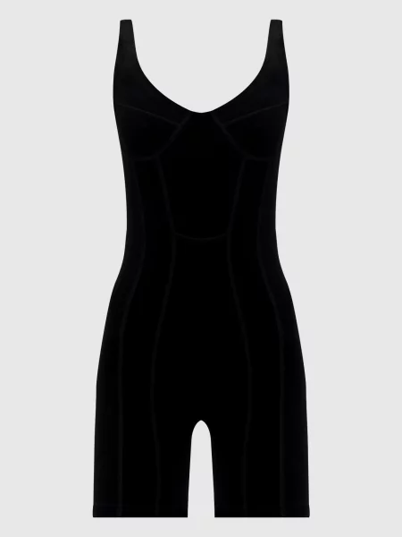 Велюровый комбинезон Vetements с вышивкой черный