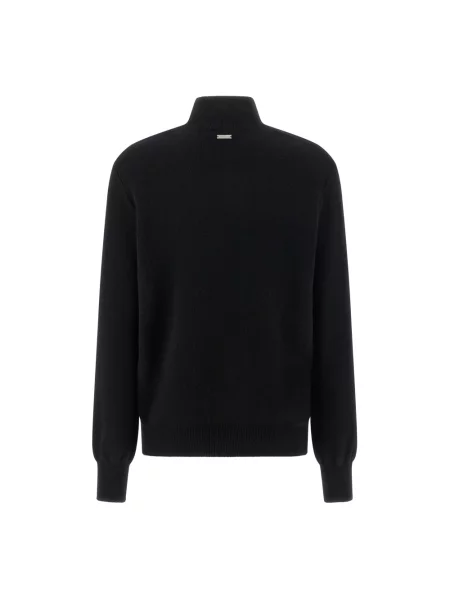 Sweter Ferragamo wełniany w kwiatki czarny