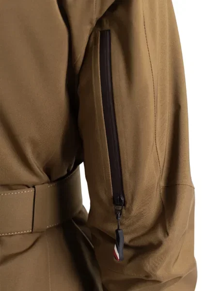 Μπουφάν σκι Moncler Grenoble από δέρμα προβάτου πράσινο