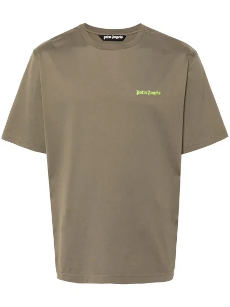 Тениска Palm Angels бродирана зелено