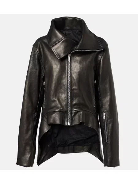 Kurtka skórzana Rick Owens asymetryczna czarna