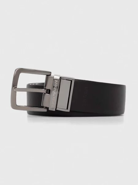 Emporio Armani de piele cu doua fete barbati negru