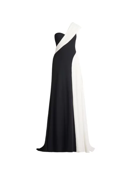 Rochie Tadashi Shoji drapată cu un umăr gol negru