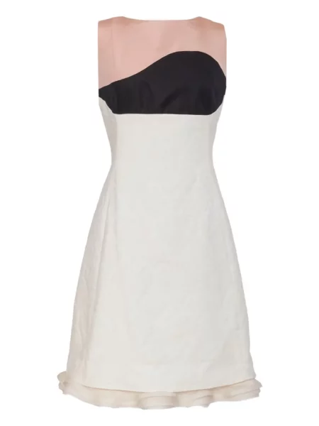 Hedvábné oblekové šaty Balenciaga Pre-owned bílé