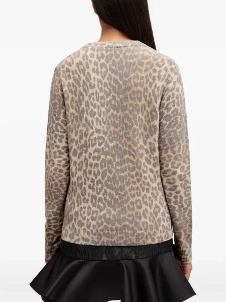 Pulover Ganni cu imagine cu model leopard maro