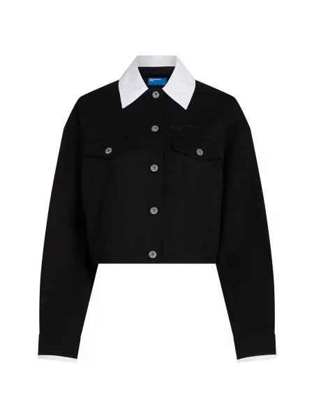 KARL LAGERFELD JEANS Geacă de primăvară-toamnă / alb negru