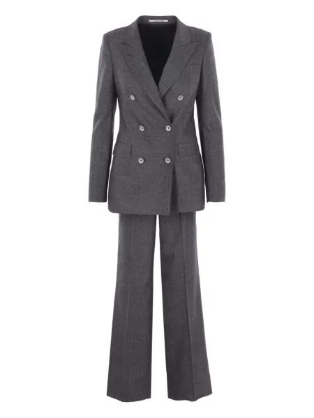 Sacou Tagliatore cu model herringbone cu două rânduri de nasturi gri