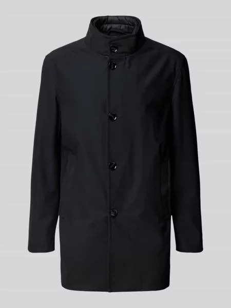 Płaszcz o kroju regular fit z wyjmowanym kołnierzem wewnętrznym model ‘FINALLY FLEX’ Strellson czarny