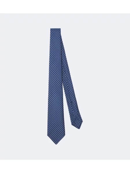 Cravată Kiton de mătase cu buline albastru