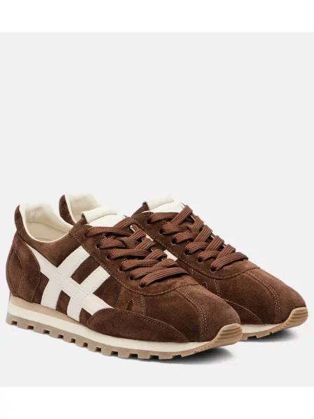 Sneakerși Hogan din piele de căprioară maro