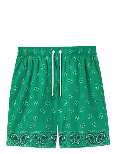 Slip de baie Palm Angels cu imagine cu model paisley verde