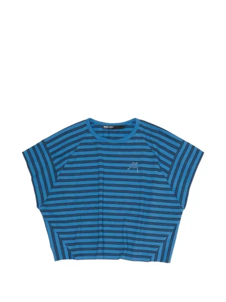 Tricou Bimba Y Lola cu broderie cu dungi albastru