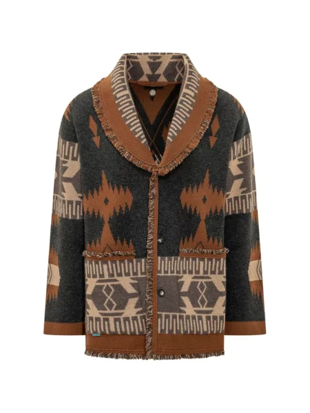Cardigan Alanui din jacard maro