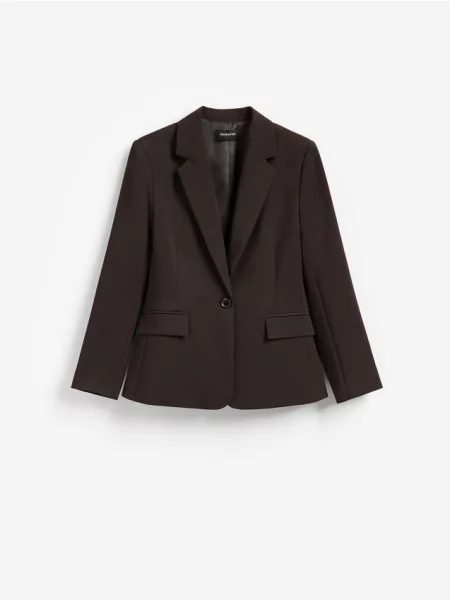 Reserved Blazer cu un singur nasture maro-închis maro
