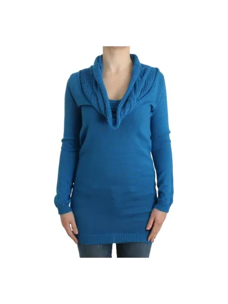 Sweter Costume National z okrągłym dekoltem niebieski
