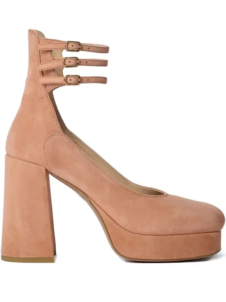 Pantofi cu toc Chloé din piele roz