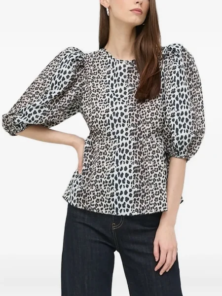 Top Notes Du Nord cu imagine cu model leopard alb