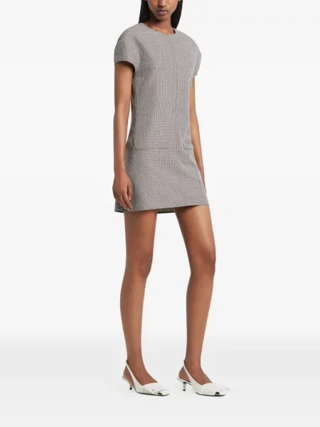 Sukienka Courreges w pepitkę garniturowa szara