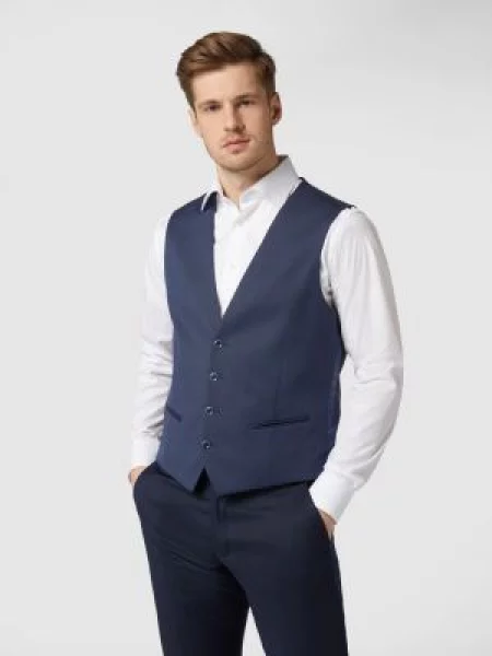 Kamizelka o kroju slim fit z tkanym wzorem Mcneal granatowa