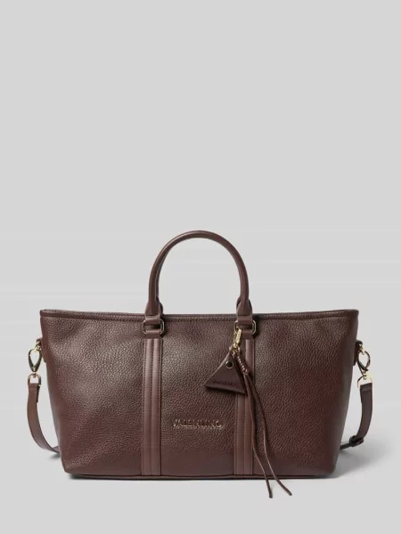 Valentino Bags torebka shopper z imitacji skóry MAURY brązowa