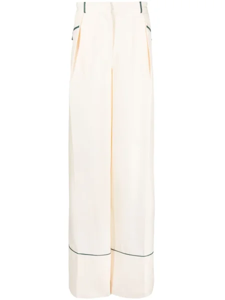 Pantaloni Bally de mătase alb