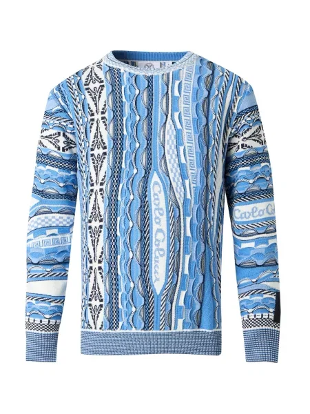Carlo Colucci Pulover bleumarin / albastru deschis alb