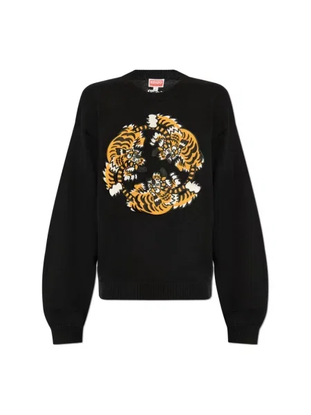 Sweter Kenzo w tygrysie prążki czarny