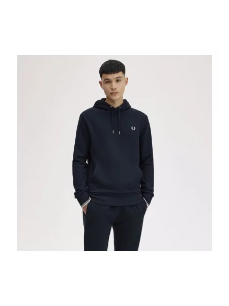 Geacă Fred Perry cu glugă albastru