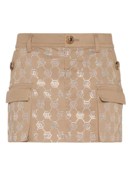 Spódnica mini Philipp Plein beżowa