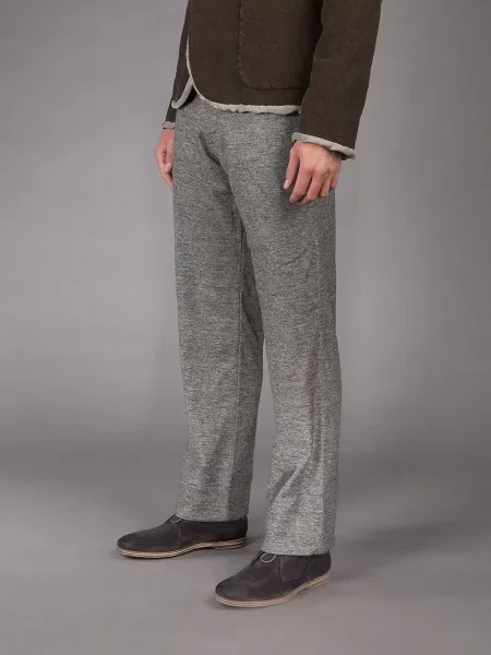 Pletené melanžové kalhoty Leclaireur černé