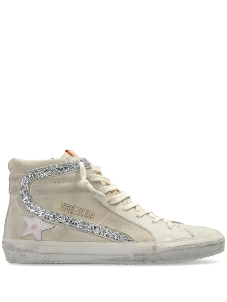 Sneakerși Golden Goose Slide din piele de căprioară auriu