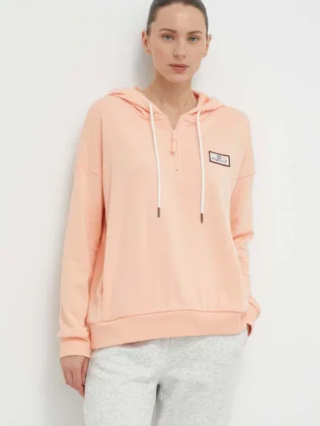 Суичър с качулка Rip Curl с качулка с апликация розово