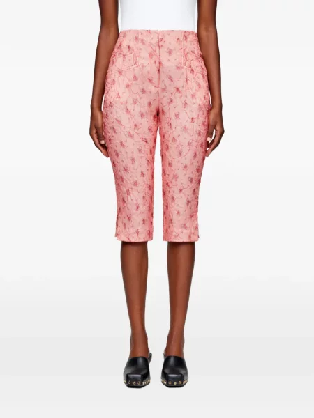 Pantaloni scurți Ganni cu model floral roz