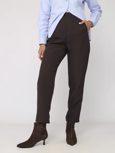 Повсякденні штани YUKI темно-коричневий віскоза/поліестер коричневі