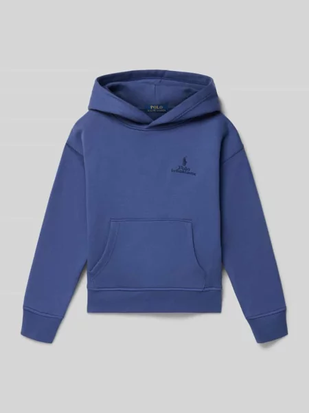 Bluza z kapturem o kroju regular fit z mieszanki bawełny Polo Ralph Lauren Teens granatowa
