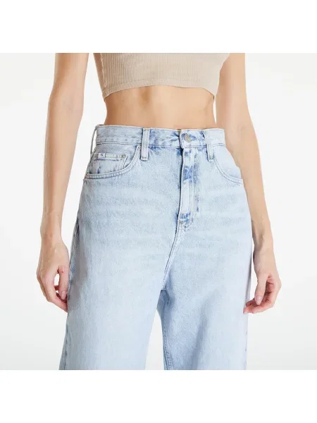 Calvin Klein Jeans High Rise Relaxed Coated Jeans Denim Light albastru