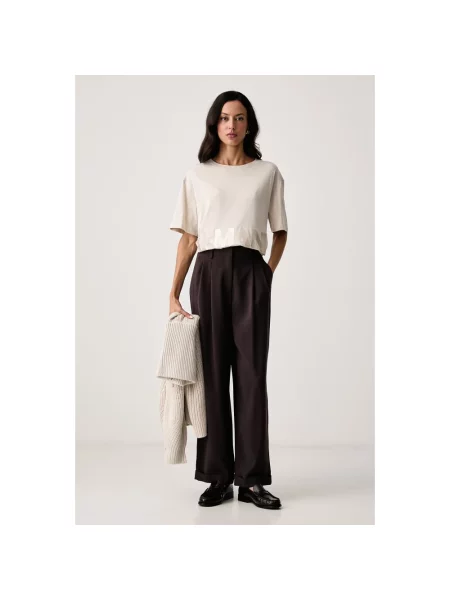 Armani Exchange spodnie garniturowe brązowe