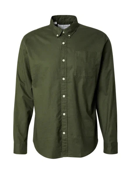 SELECTED Košile SLHRMAT tmavě zelená